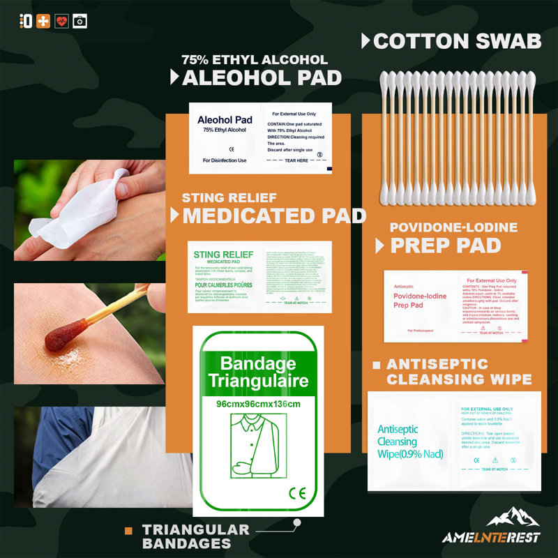 BEACHWATER POOL & SPA, LLC Survival Kit, 174 Pieces Survival Gear, First Aid Kit IFAK With Molle System, Essential Gear For Camping, Car Fishing Hunting Outdoor Adventure Emergency Medical Supplies, Gifts For Men