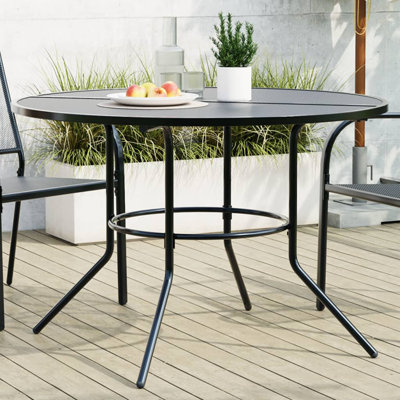 Round Metal Outdoor Dining Table , 110cm cm W 110cm cm D