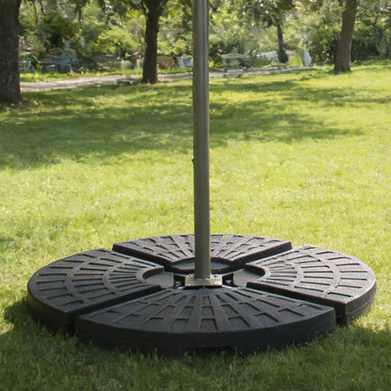Base de parasol en porte-à-faux robuste de style ventilateur, rechargeable avec sable d'eau, PEHD résistant aux intempéries, portable empilable, pour cour et piscine