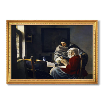 «Girl Interrupted at Her Music», v. 1658-1659-Johannes Vermeer-Toile encadrée sur mesure
