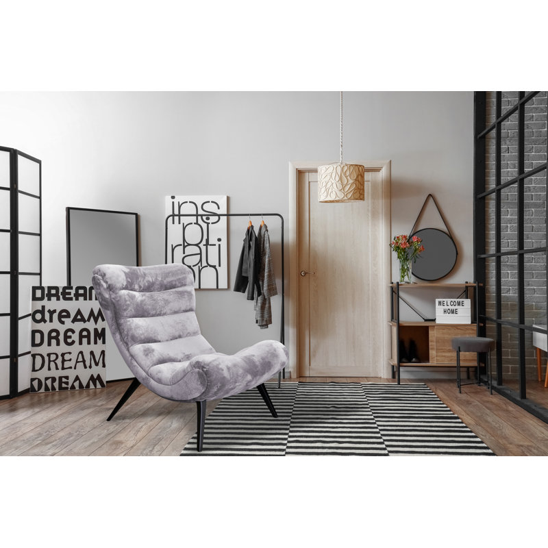 Owlswick Upholstered Swivel Slipper Chair, Light Grey