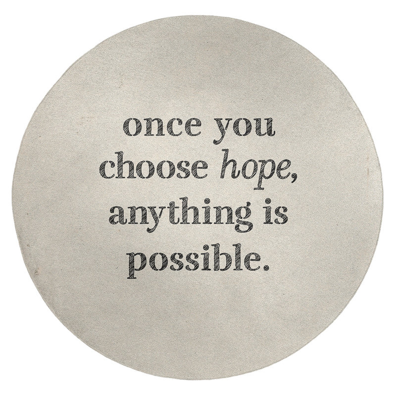 Tapis en chenille de polyester Quotes, Rond 5 pi