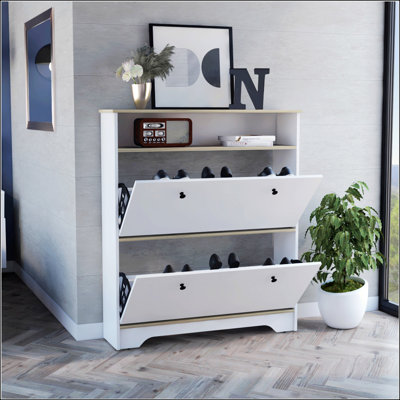 Range-chaussures à 2 tablettes