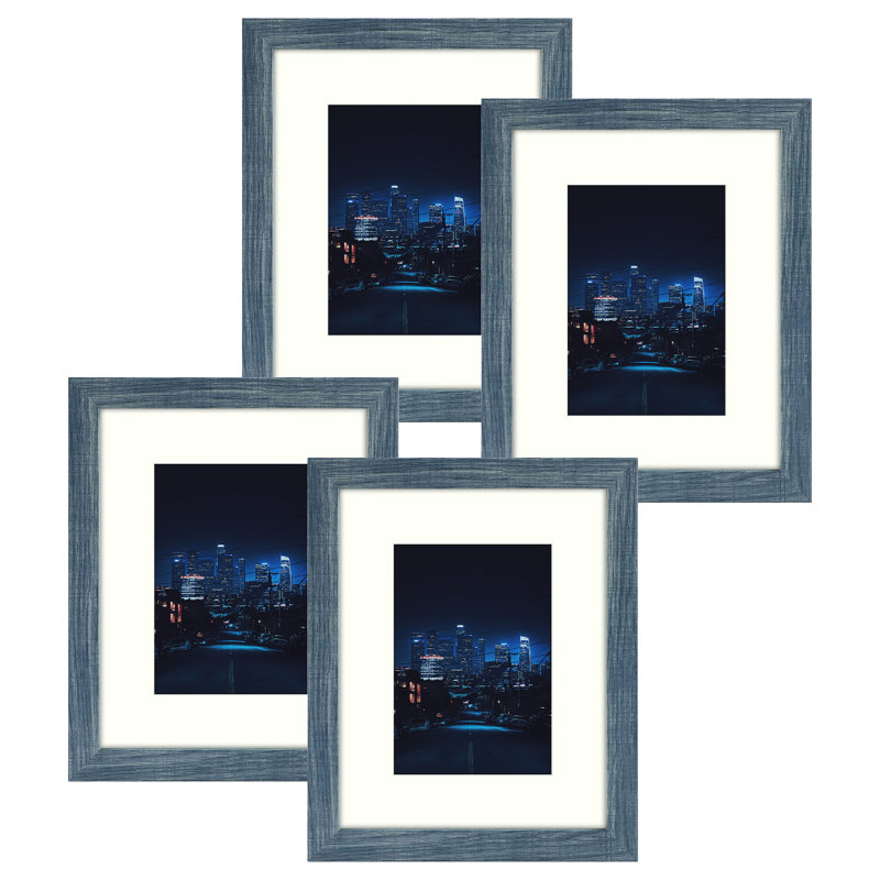 Cadres photos muraux Matte Gallery - Basics by Wayfair ™, 8 pi x 10 po emmêlé à 5 po x 7 po, Bleu