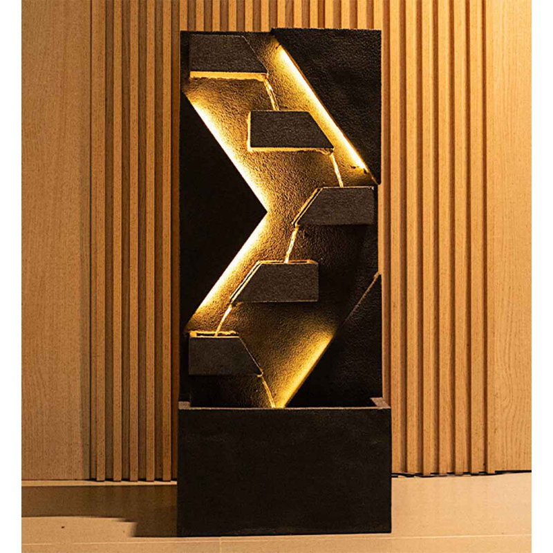 Contemporary Resin Layered Flowing Water Fountain.