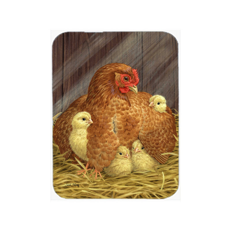 Planche à découper en verre à poulet de poule caroline my little chickadees