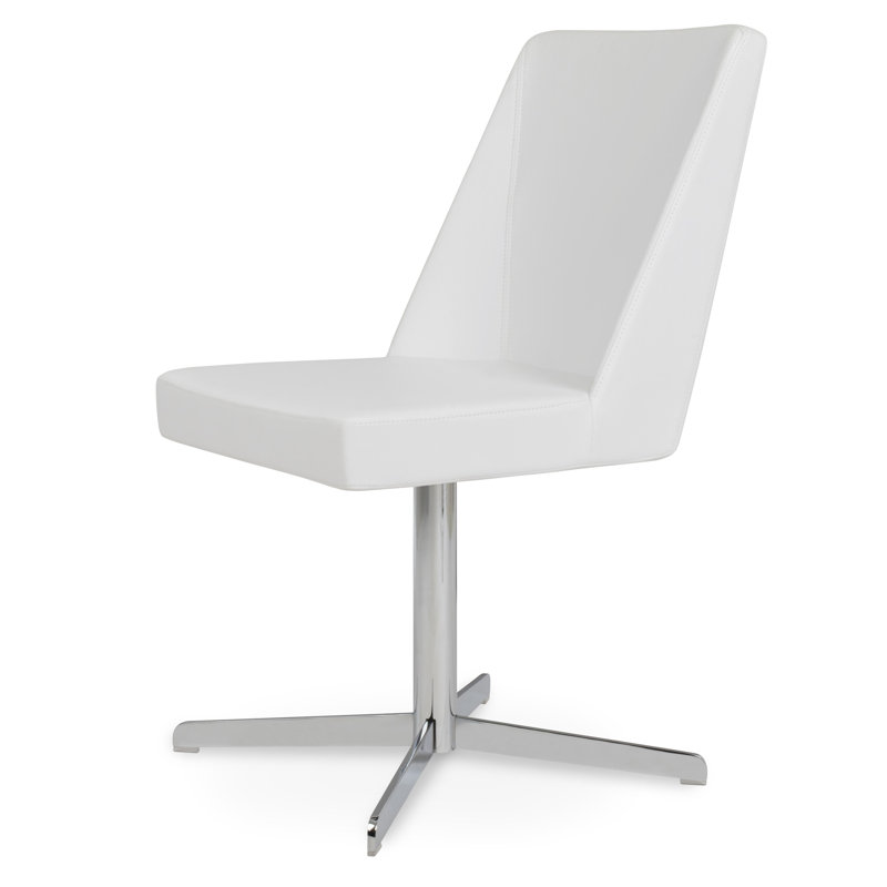 Chaise d'appoint Prisma, Chrome, Blanc