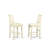 5 Piece Counter Height Dining Set Includes a Square Dinette Table and 4 Linen Fabric Kitchen Dining Chairs, Buttermilk & Cherry