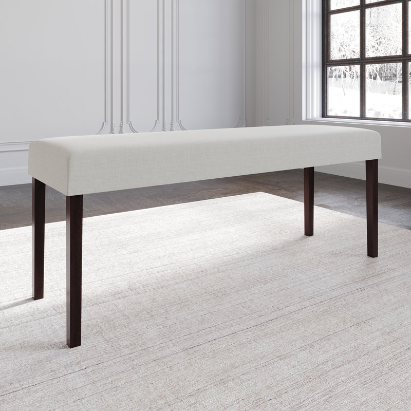 Paulett Upholstered Wood Bench, Wenge