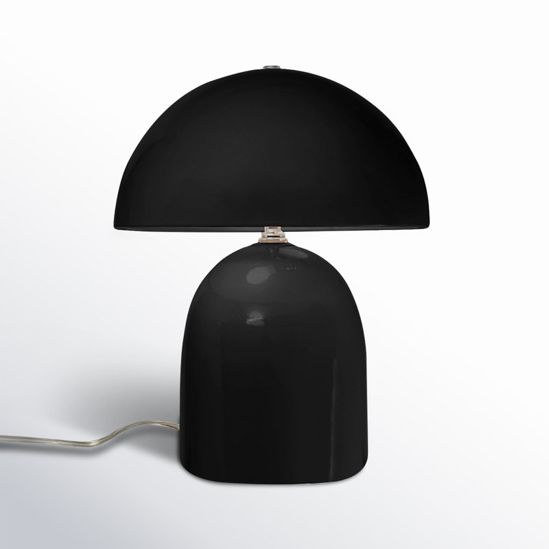 Lampe de table en céramique Percy, Noir brillant