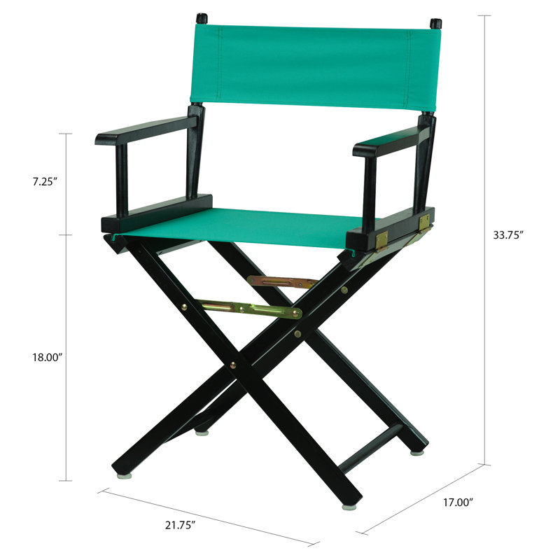 18" Folding Director Chair, Teal, Black
