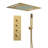 Ceiling Mount 23" LED Thermostatic Shower Faucet System with Rainfall & Waterfall and Handheld Spray-82331475