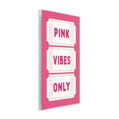 Plaque murale rose Vibes Only, signée lettrée et doublée