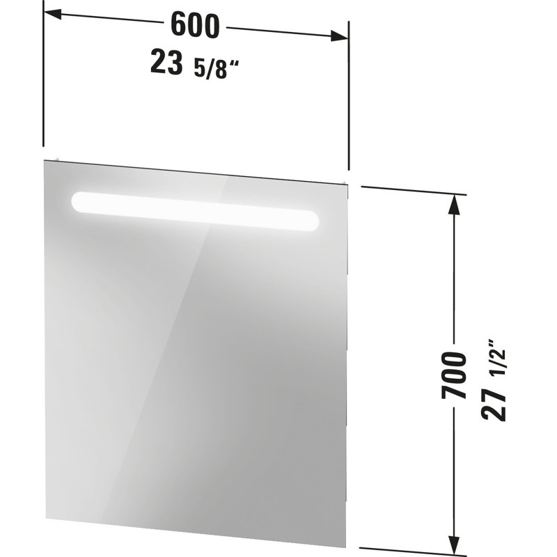 Miroir de salle de bain Duravit No.1, 27,5 po x 17,75 po