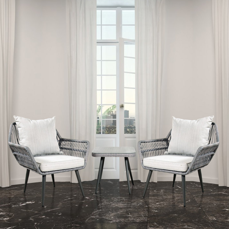 Barrantes 2 - Person Rattan Seating Group with Cushions