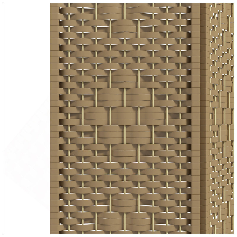 Paravent 3 panneaux, paravent, 5,6 pi, naturel, H 67 po x l 47,25 po x P 0,5 po, Bois naturel