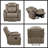 Centeroak Classic Sandy Brown Reclining Chair with Plush Pillow-Top Arms & Vertical Tufting - Solid Wood Luxury-1913738381