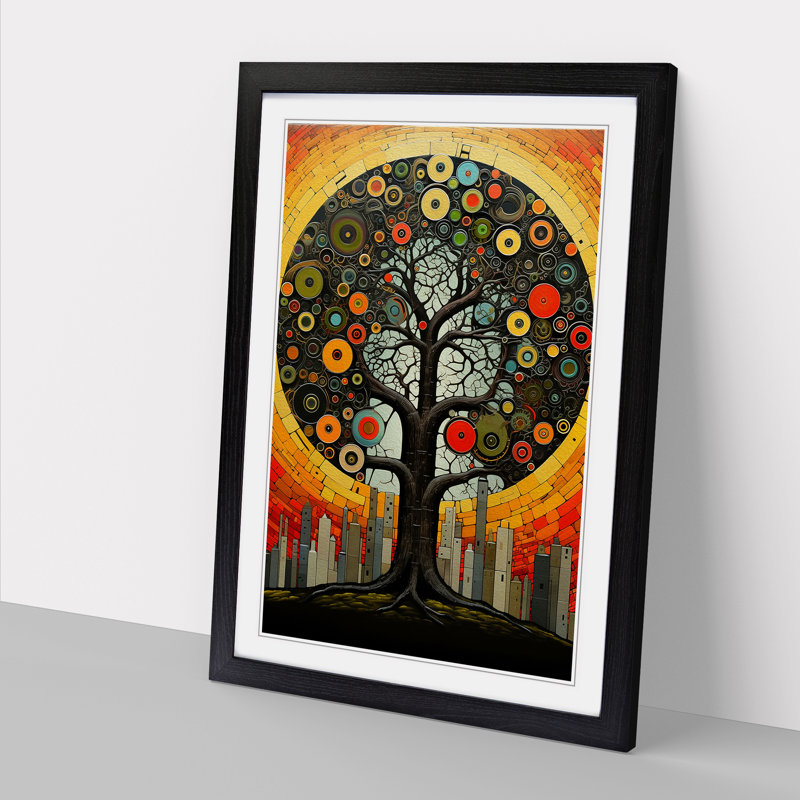 Oak Tree Constructivism No.3 1 Piece Single Picture Frame Wall Art, 64cm H x 46cm W x 2cm D, Black Framed