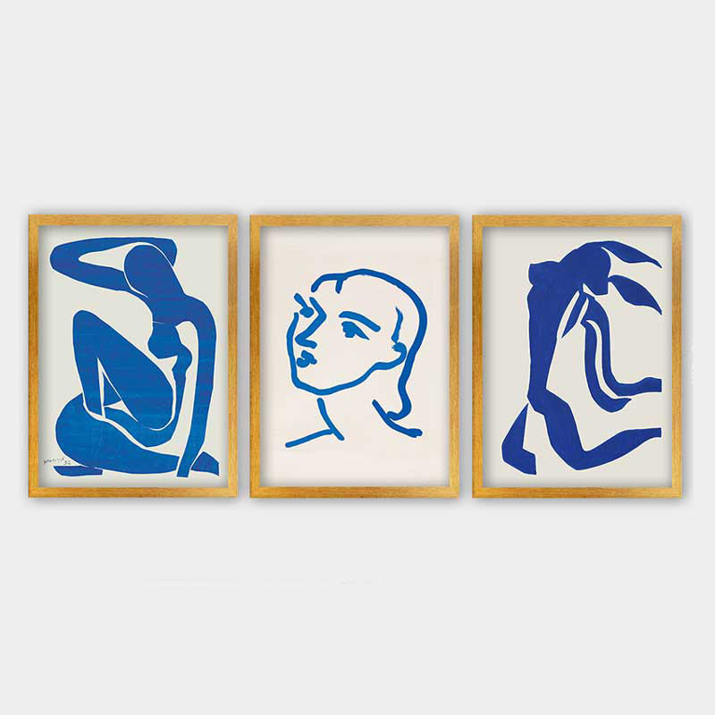 Ensemble de 3 peintures élégantes encadrées décoratives, 13,8 x 17,7 pouces chacune | 100% bois avec cadre 100% polystyrène (épaisseur: 0,8 pouce) | Impression numérique UV, parfaite pour le salon et la décoration intérieure