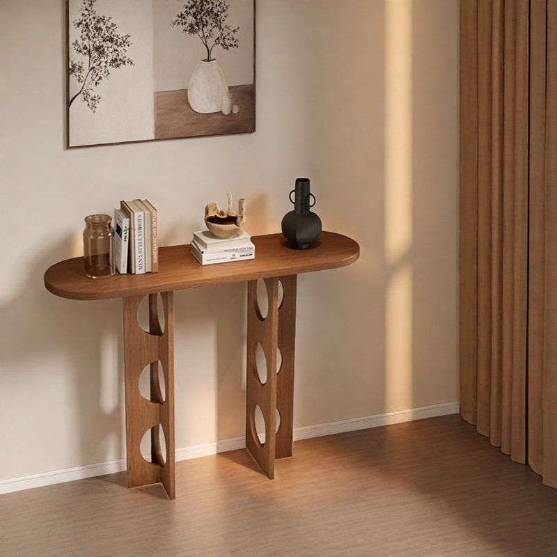 Console en frêne blanc, H 31,5 po x l 39,4 po x P 13,8 po, Bois brun foncé, Brun foncé