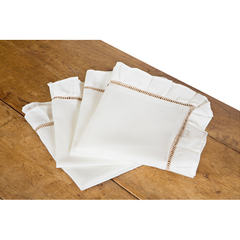 Serviette 20 po hemstitch/volant trim