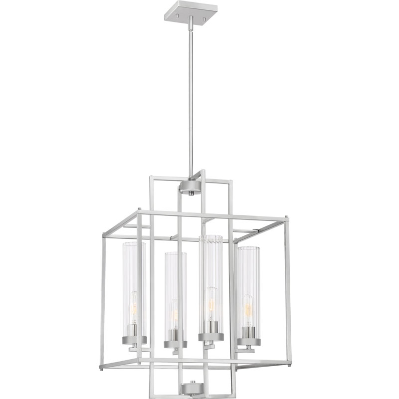 Lustre carré de style lanterne à 4 lumières