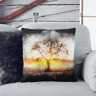 Sunlight Through the Oak Tree Cushion with Filling