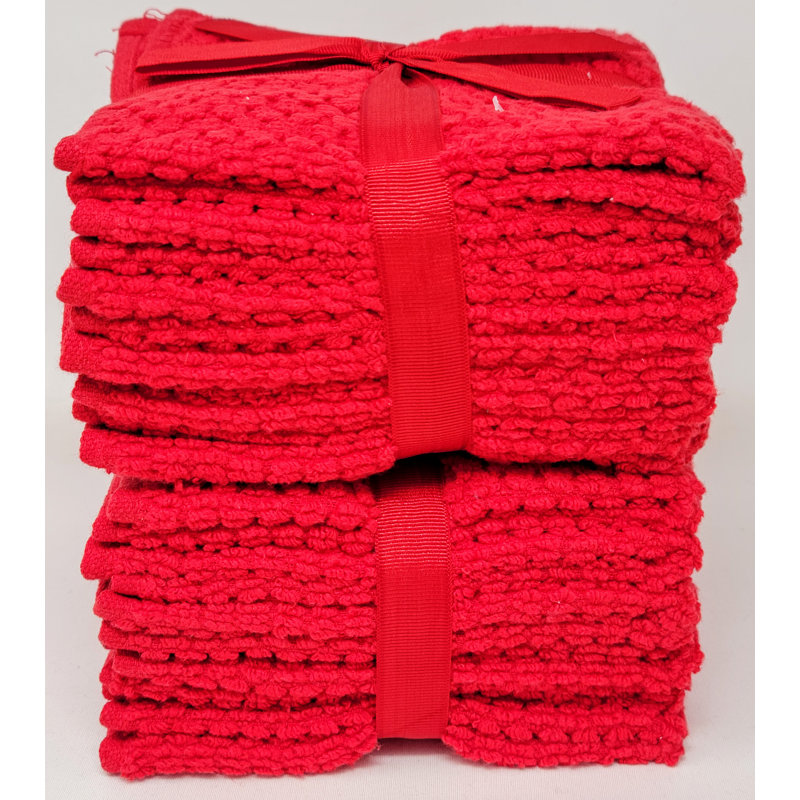 Withernsea Cotton Washcloth, Red