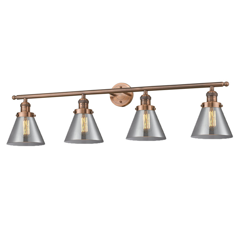 4 - Light Dimmable Vanity Light, Antique Copper, Seedy