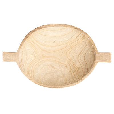 Plateau rond rond en bois de paulownia