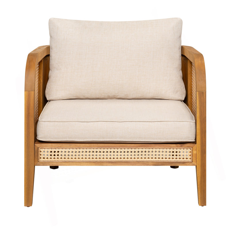 Chaise avec accoudoirs rembourrée pour l'extérieur