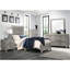 Lit simple moderne gris rustique, bois d'ingénierie, sommier à ressorts pour une chambre à coucher confortable et reposante