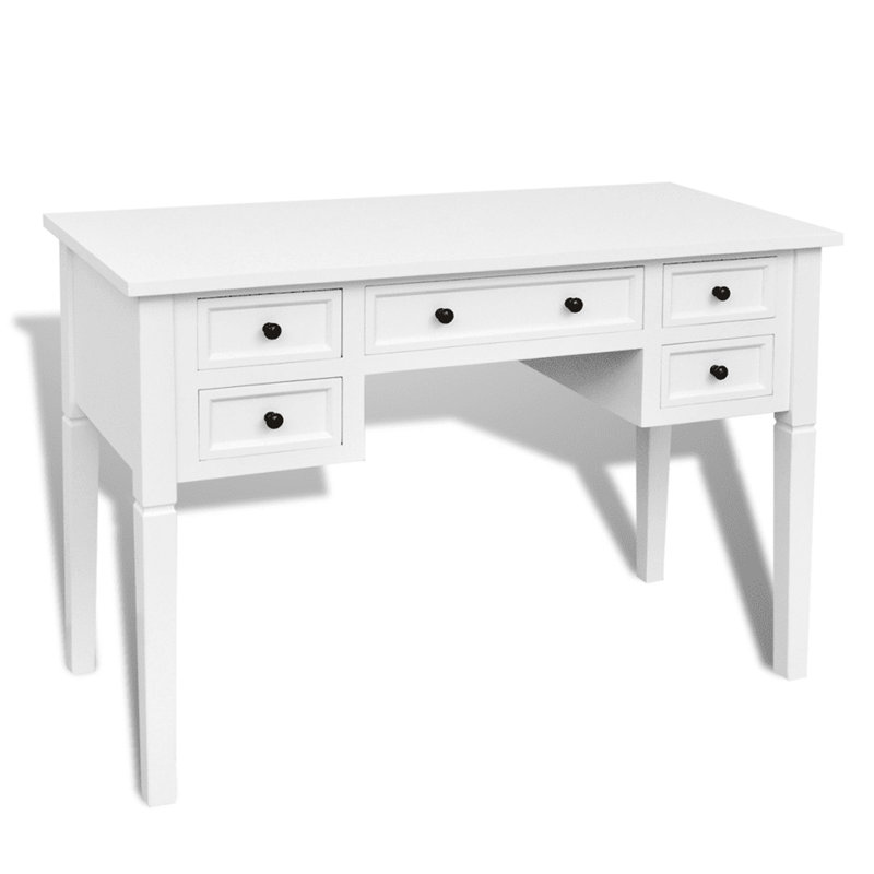 Shaun Writing Desk, White, White