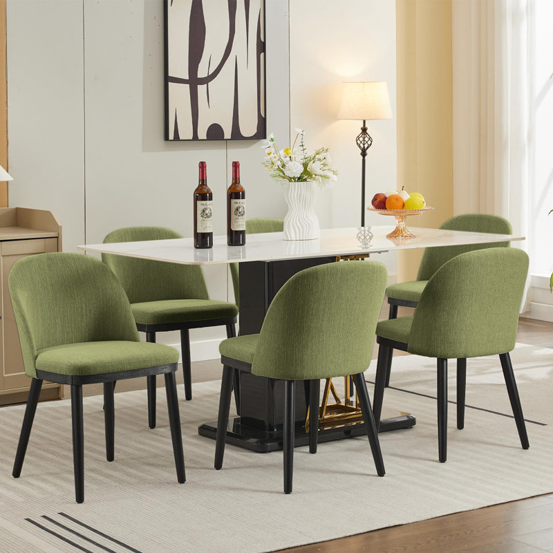 Wooden Dining Chairs Set of,Modern Fabric Upholstered Dining Room Chair, Large Dining Room Kitchen Chairs with High Back and Deep Seat