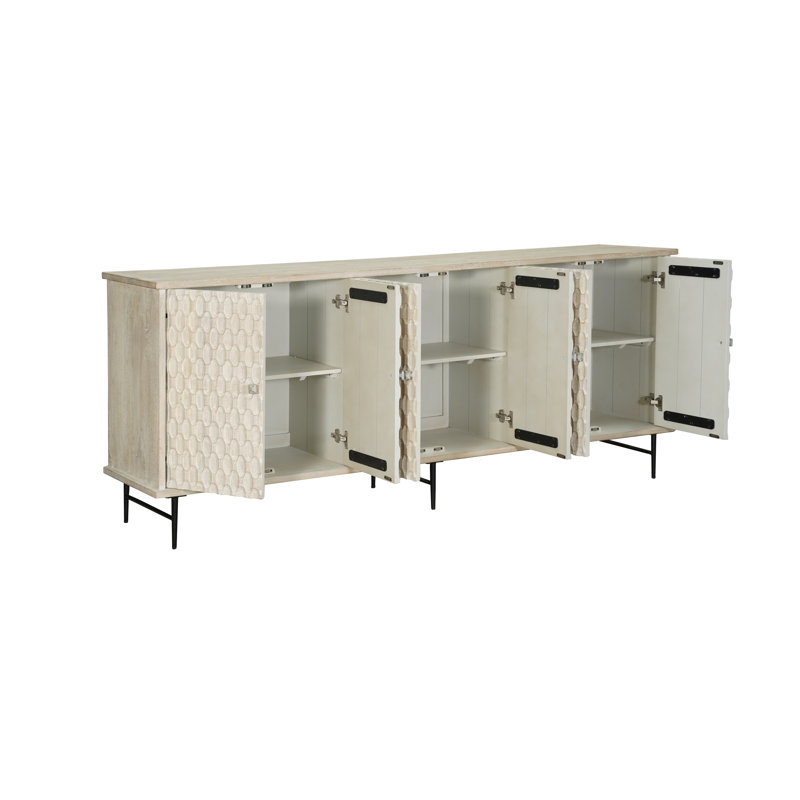 Hollingsworth 90'' Solid Wood Sideboard, Cream
