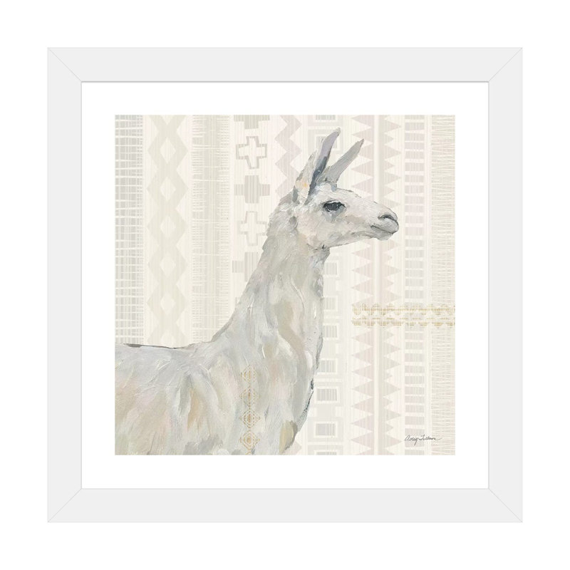«Llama Land II» par Avery Tillmon - reproduction, Blanc, H 24 po x l 24 po x P 1 po, Papier encadré blanc