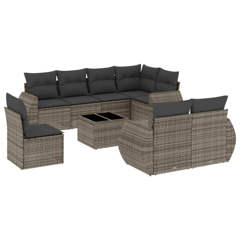 Vidaxl Garden Sofa Set Grey, Dark Grey