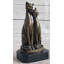 Paire de minces sculptures chats siamois