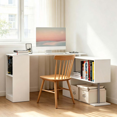 L-Shaped Desk,Home Office Desk,Rotating Corner Computer Desk(Only Desk)