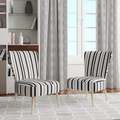 Chaise d'appoint moderne - Chaise d'appoint à rayures cendrées
