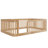 Wood Full Size Wood Floor Bed Frame With Fence, Natural(Expected Arrival Time: 9.30)-782771027
