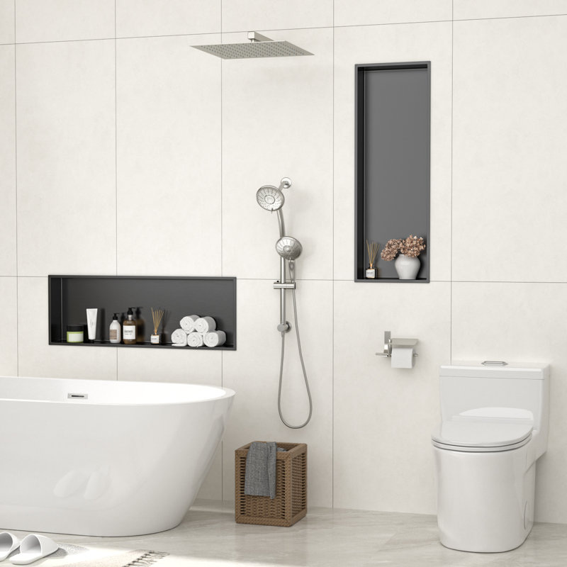 L 36 po x H 12 po Rectangle rectangulaire sans carrelage encastré Niche de douche encastré 304 en acier inoxydable pour salle de bain / cuisine / salon / rangement