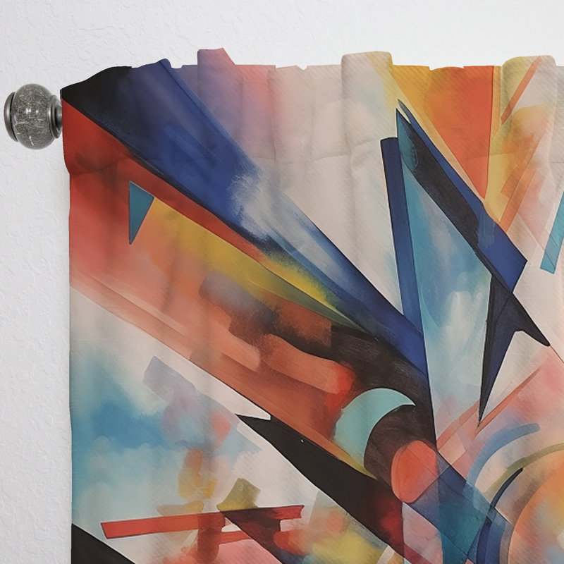 1 panneau de rideau obscurcissant en velours moderne abstrait surteint Frellals, L 52 po x L 90 po
