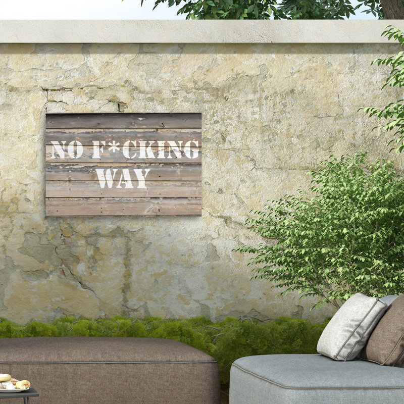 Toile d'extérieur Marcus Jules No F * Cking Way, H 22 po x l 32 po