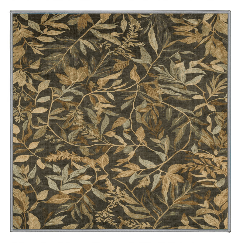 Tapis brun lavable à la machine, Carré 7 pi