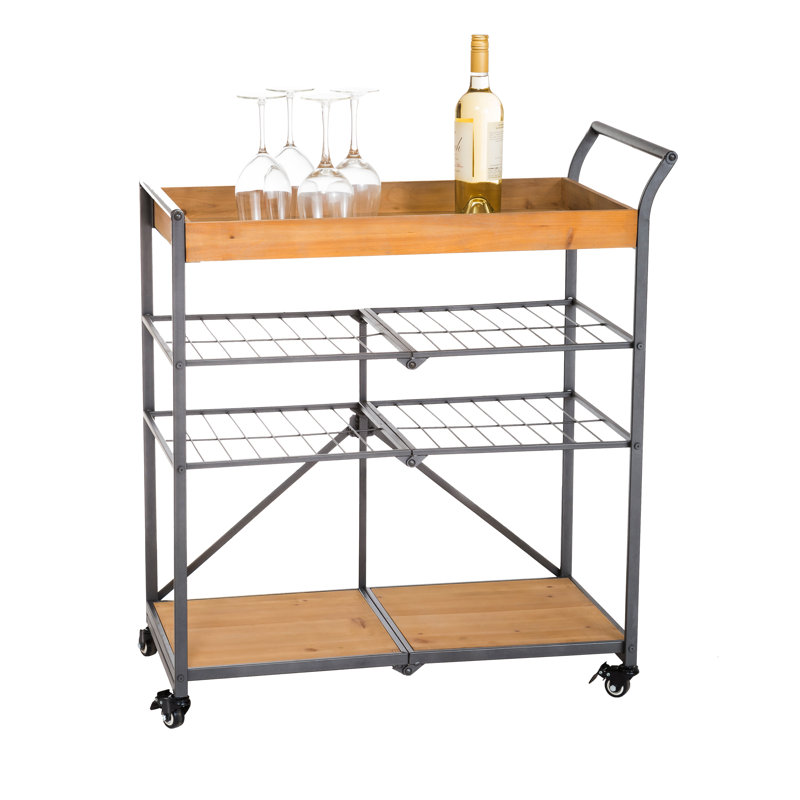 Chariot-bar pliant en bois Dovenby