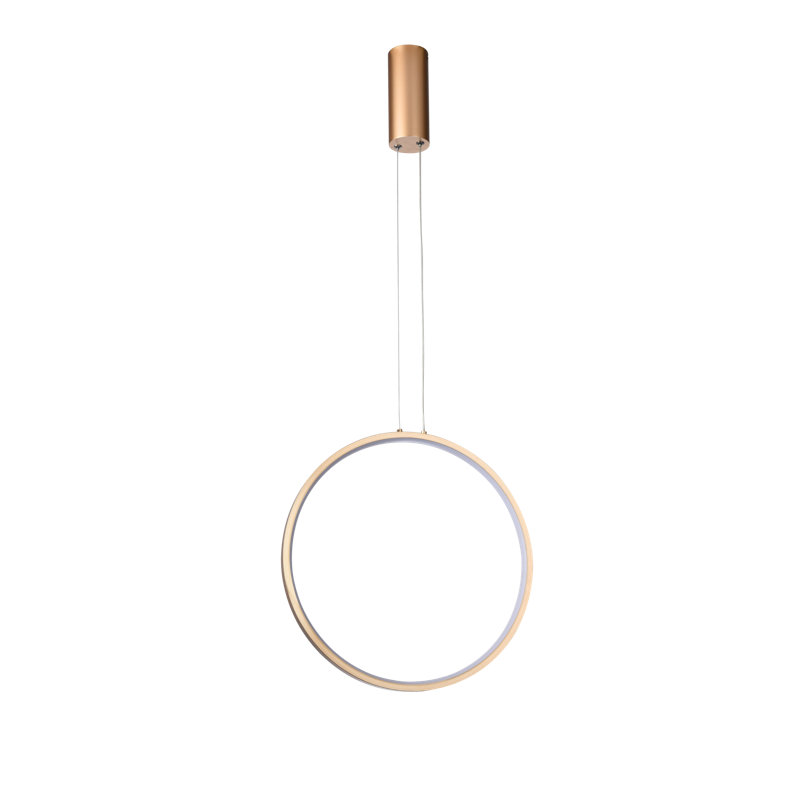 1 - Light LED Wagon Wheel Pendant, 40cm H x 40cm W x 7cm D, Gold