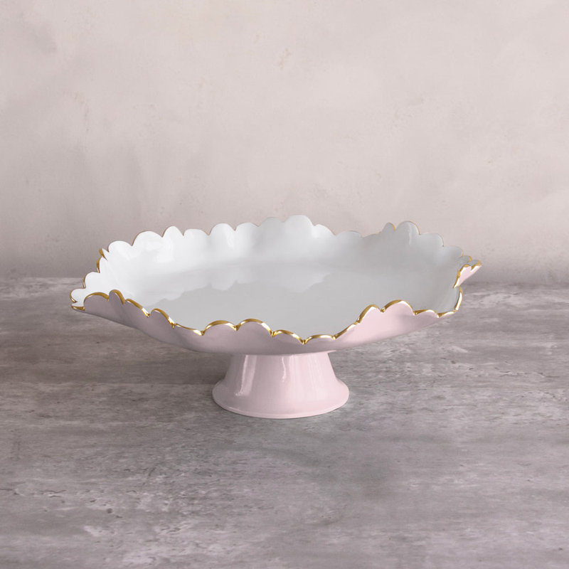 Encanto Aluminum Alloy Cake Stand, Camellia;White