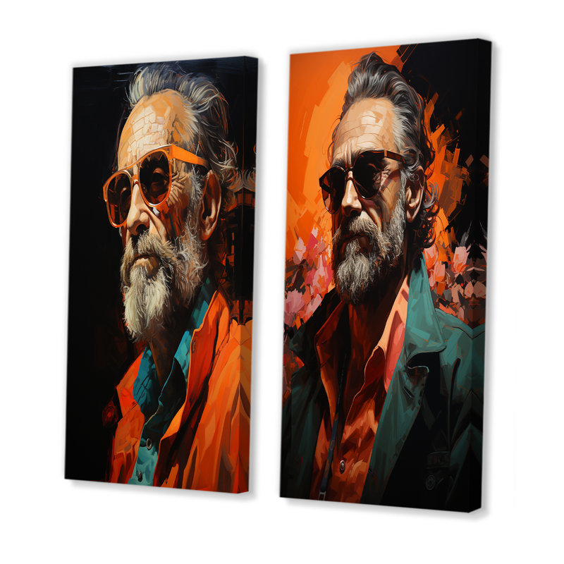 Coral Coppola - ensemble de salon abstrait art mural Popart, H 28 po x l 25 po, Toile tendue