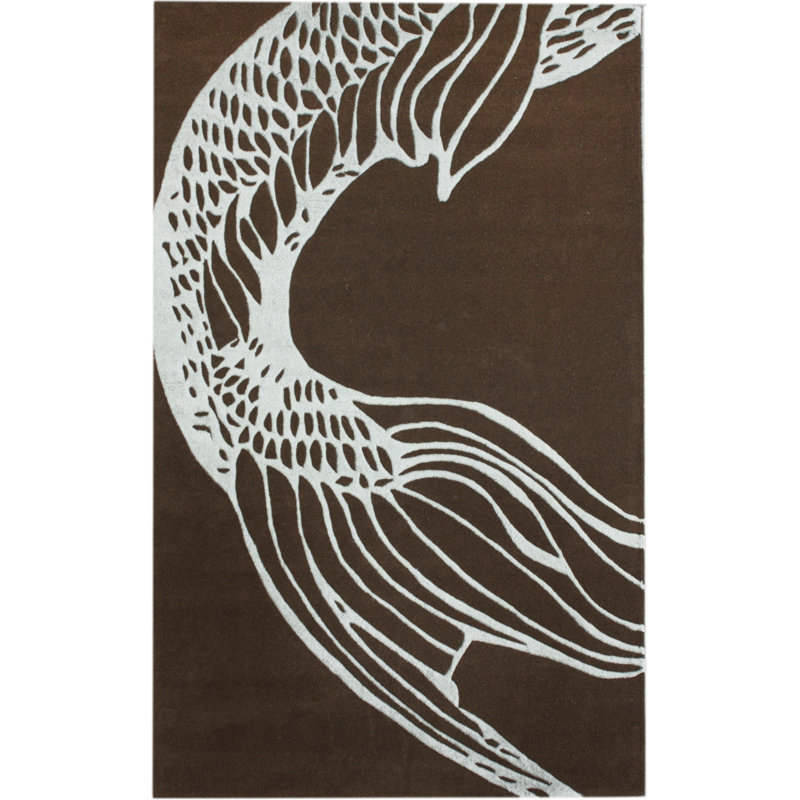 Tapis brun Masardis Koi, Rectangle 7 pi 7,2 po x 9 pi 6 po